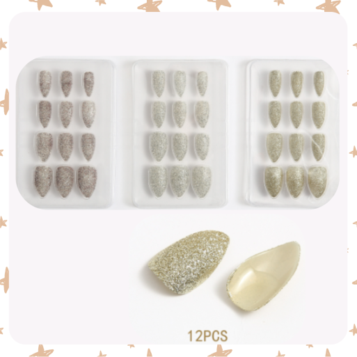 Pack 36 Uñas Postizas Glitter