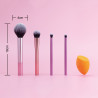 Set de 4 Brochas para Rostro y Ojos, y Esponja de Maquillaje