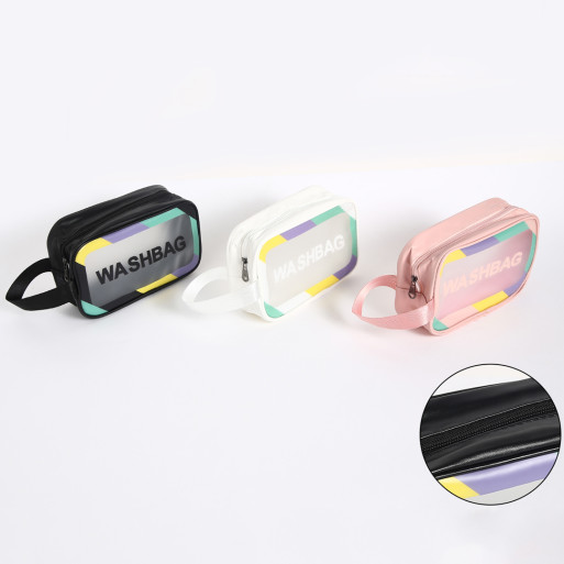 Neceser Transparente Mediano con Asa de Mano - Washbag