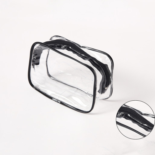 Neceser Transparente con Bordes Negros